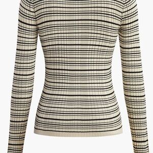 Commense Brand new Black and Cream Striped Long Sleeve Top